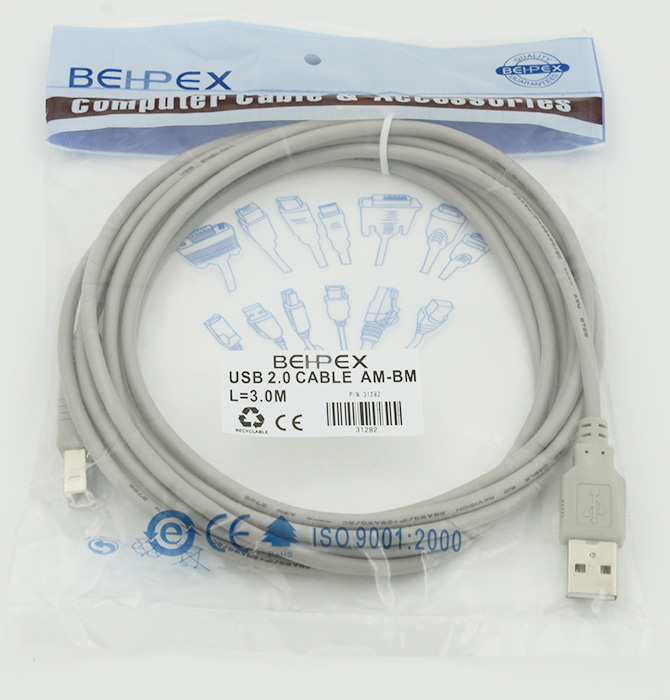 Кабель USB2.0 USB A (m)/USB B (m) 3м