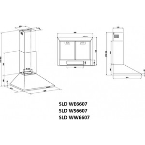 Встраиваемые вытяжки Schaub Lorenz Настенная вытяжка, Ширина 60 см, Отвод/рециркуляция, 680 м3/час, Механическое управление, 3-х ступенчатая регулировка скорости, Галогеновое освещение 2*25, Металлический жироулавливающий фильтр, Уровень шума: 55 дБ,