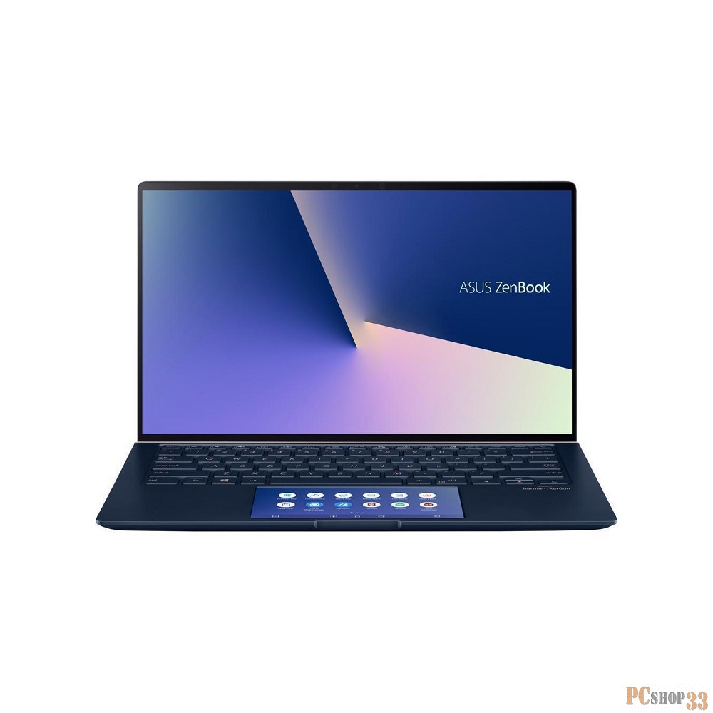 Ноутбук ASUS Zenbook 14 UX434FL-A6028R Core i7-8565U/16Gb/1Tb SSD/Nvidia MX250 2Gb/14,0 FHD 1920x1080 Glare/WiFi/BT/HD IR/Windows 10 Pro/1.26Kg/Royal_Blue/ScreenPad 2.0/Sleeve+USB3.0 to RJ45/MIL-STD 810G
