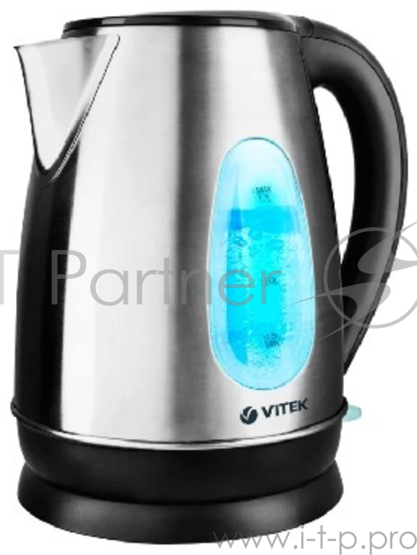 Чайник электрический VITEK VT-7039, 2200Вт, серебристый и черный