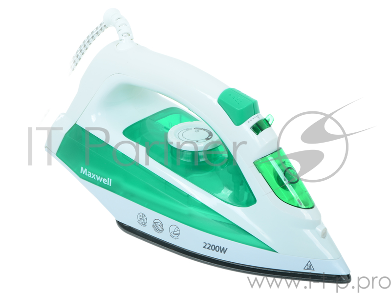 Утюг Maxwell MW-3036(G) 2400Вт,подошва с антипригарным покрытием,паровой удар – возможность вертик.отпар.
