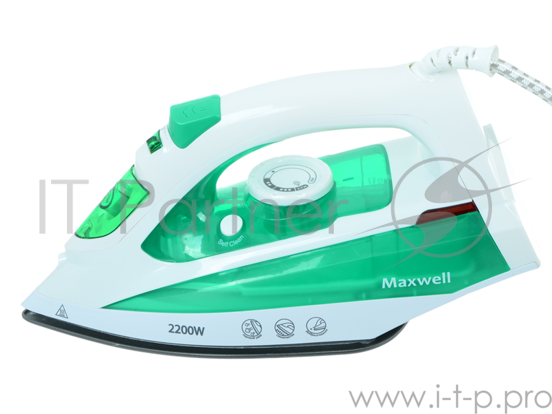 Утюг Maxwell MW-3036(G) 2400Вт,подошва с антипригарным покрытием,паровой удар – возможность вертик.отпар.