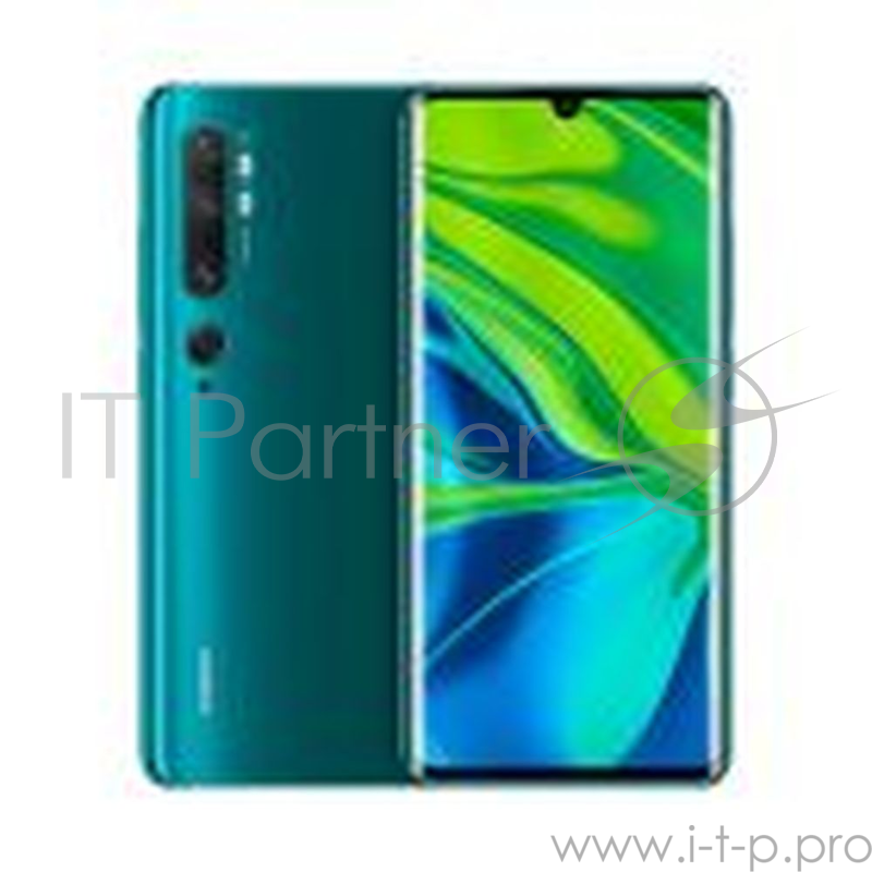 Смартфон Xiaomi Mi Note 10 Aurora Green (M1910F4G), 16,43 см (6.47) 1080x2340, 2.2GHz+1.8GHz, 8 Core, 6GB RAM, 128GB, 108 МП+ 12 МП + 10 МП + 5 МП/32Mpix, 2 Sim, 2G, 3G, LTE, BT v5.0, WiFi 802.11 a/b/g/n/ac, NFC, GPS / AGPS, GLONASS, Beidou, Type-C,