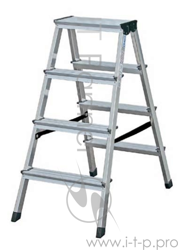 Стремянка KRAUSE 120335 DOPPLO двусторонняя 2х4 ступеньки раб. высота 2.65 м (чёрн)