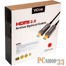Активный оптический кабель HDMI 19M/M,ver. 2.0, 4K@60 Hz 20m VCOM <D3742A-20M>
