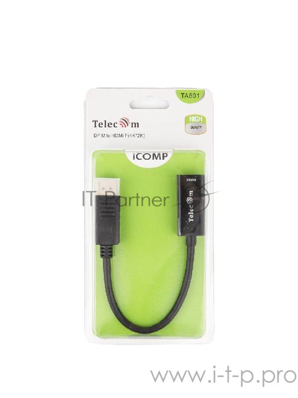 Кабель-переходник DP --> HDMI-F 4K@30Hz 0.2m , Telecom (TA801)