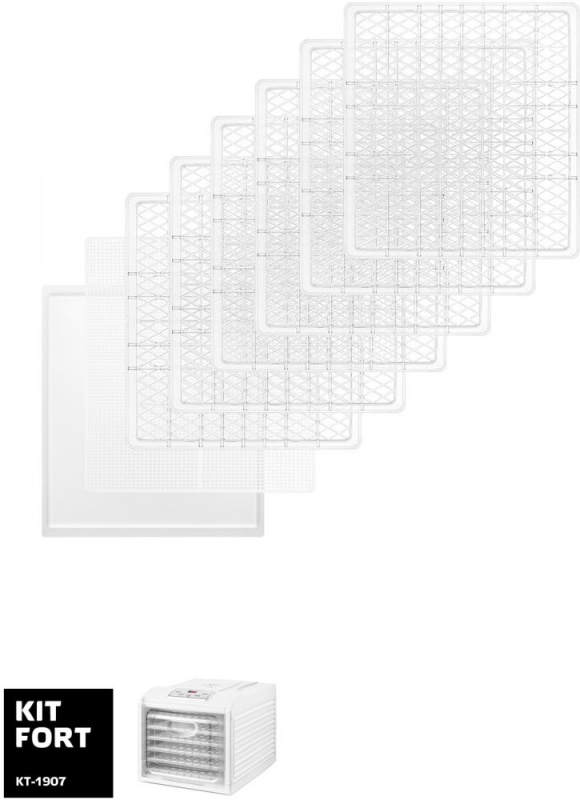 Сушка для фруктов и овощей Kitfort КТ-1907 6под. 500Вт белый