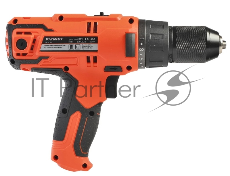 Дрель-шуруповерт PATRIOT FS 313 сетевая 2 скор. 300Вт макс. крутящий момент 35 нм БЗП