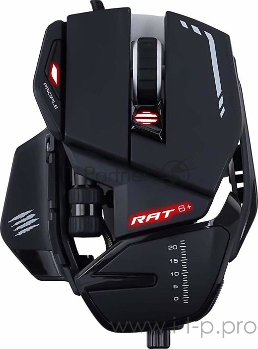 Mad Catz R.A.T. 6+ Игровая мышь чёрная (PMW3360, Omron, USB, 11 кнопок, 12000 dpi, RGB подсветка)