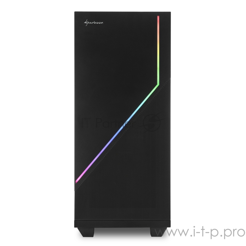 Sharkoon RGB FLOW игровой корпус чёрный (ATX, закаленное стекло,led, fan 1x120 мм, 2xUSB 3.0, 1xUSB 2.0,audio)