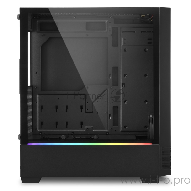 Sharkoon RGB FLOW игровой корпус чёрный (ATX, закаленное стекло,led, fan 1x120 мм, 2xUSB 3.0, 1xUSB 2.0,audio)