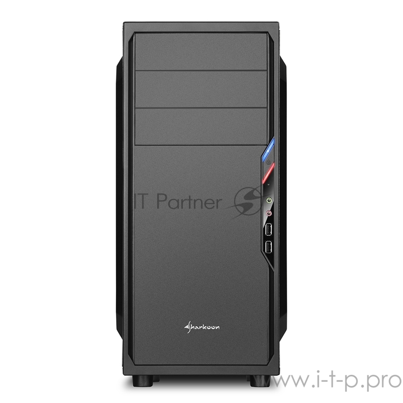 Sharkoon VS4-S игровой корпус чёрный (ATX, fan 1x120 мм, 2xUSB 2.0,audio)