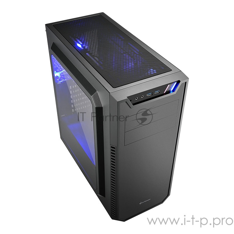 Sharkoon VS7 игровой корпус чёрный (ATX, сталь, акрилл, fan 2x120 мм + 1x120 мм, 2xUSB 3.0, audio)