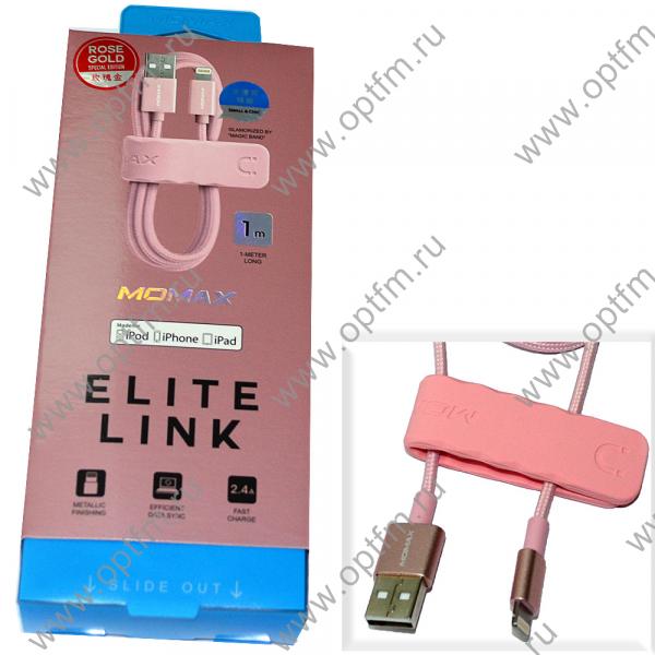 Кабель USB - Apple 8pin/lightning MOMAX DDMMFILFPL2, розовый