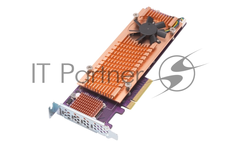 Плата расширения QNAP QM2-4S-240 Quad M.2 SATA SSD expansion card supports up to four M.2 2280 formfactor M.2 SATA SSDs PCIe Gen2 x4 host interface Low-profile bracket pre-loaded, Low-profile flat and Full-height are bundled