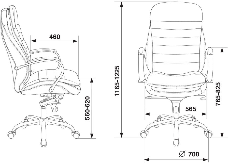 Кресло руководителя Бюрократ T-9950/BLACK черный кожа крестовина хром