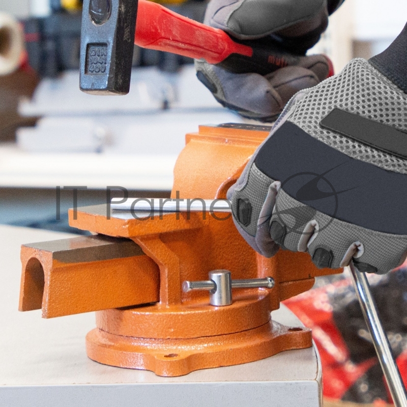 Тиски SPARTA 186235 слесарные 100мм поворотные с наковальней