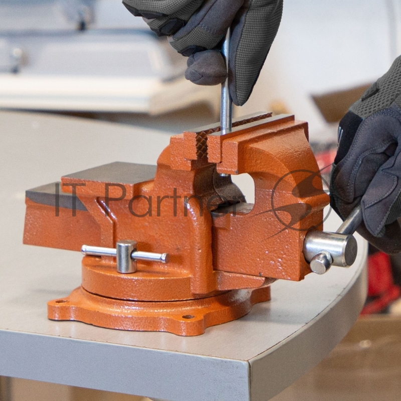 Тиски SPARTA 186235 слесарные 100мм поворотные с наковальней