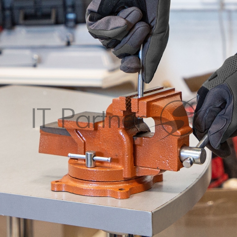 Тиски SPARTA 186235 слесарные 100мм поворотные с наковальней