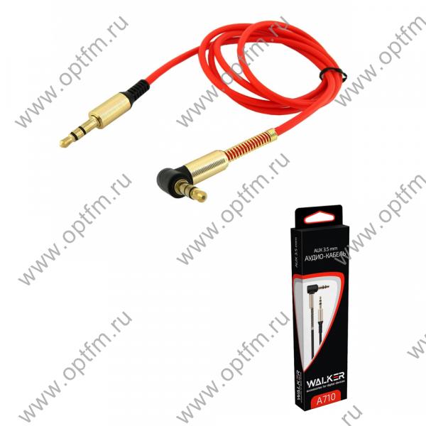 Кабель AUX WALKER WCA-710 угловой разъем, с пружинкой красный