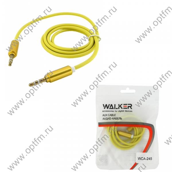 Кабель AUX WALKER WCA-245 с металлическими разъемами золото /пакет/