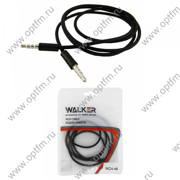 Кабель AUX WALKER WCA-049 четырехконтактный черный (1,0м) /пакет/