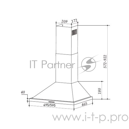 ВЫТЯЖКА MAUNFELD LINE 60 T НЕРЖАВЕЮЩАЯ СТАЛЬ