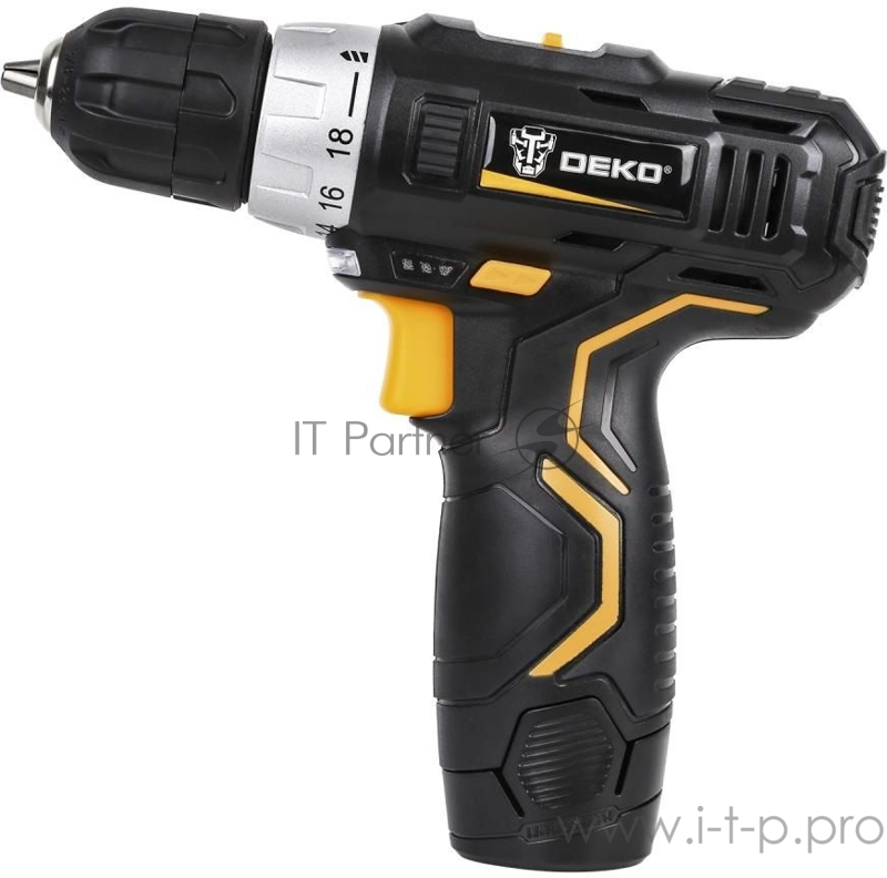 Акк. дрель DEKO GCD12DU3 (063-4096) 12 В/1,5 Ач, Li-Ion, 1500 об/мин, БЗП 10 мм, 1,02 кг