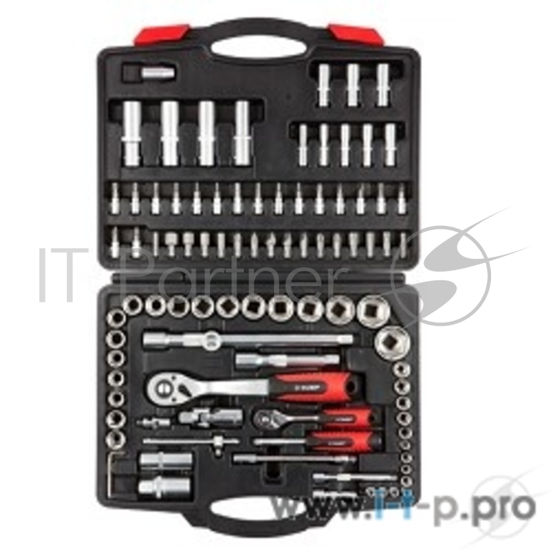 Набор ЗУБР МАСТЕР (27635-H94) : Торцовые головки FLANK (1/2, 1/4), биты-головки , доп.принадлежности, Cr-V, 4-32 мм, 94 предм