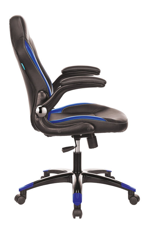 Кресло игровое Бюрократ VIKING-1N/BL-BLUE черный/синий искусственная кожа