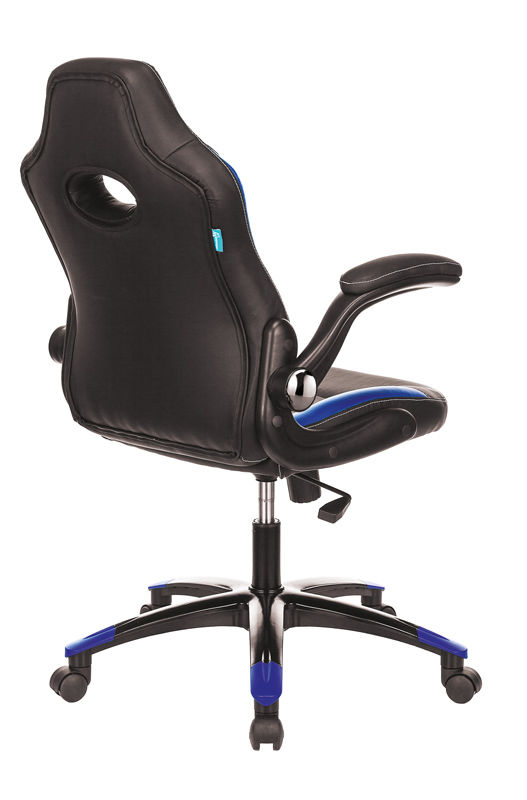 Кресло игровое Бюрократ VIKING-1N/BL-BLUE черный/синий искусственная кожа