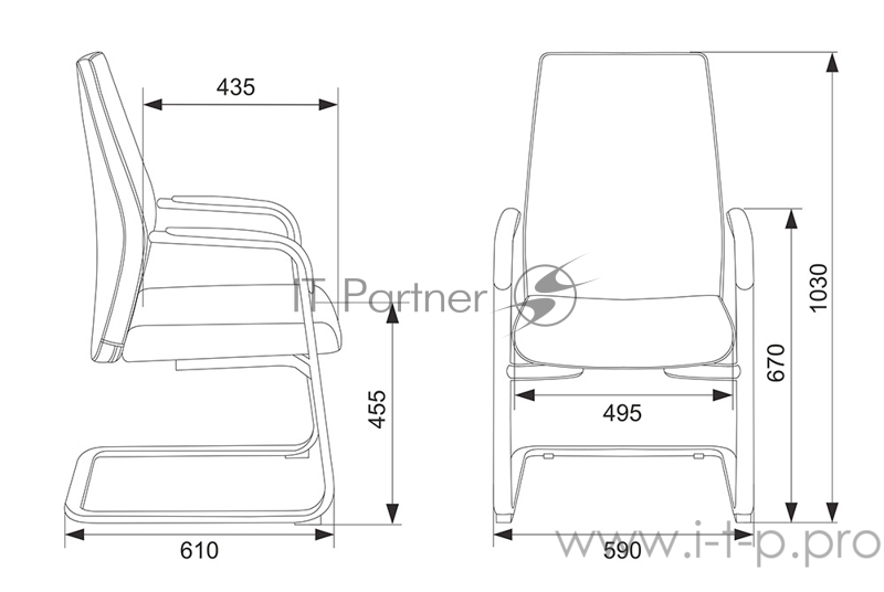 Кресло Бюрократ _JONS-LOW-V/BLACK на полозьях черный кожа