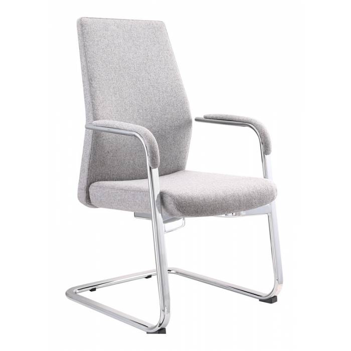 Кресло Бюрократ _JONS-LOW-V/CASHGREY на полозьях серый