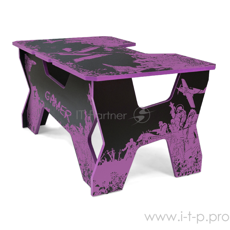 Generic Comfort Gamer2/VS/NP Игровой стол чёрно-фиолетовый (ЛДСП Е1,150 x 90 x 75)