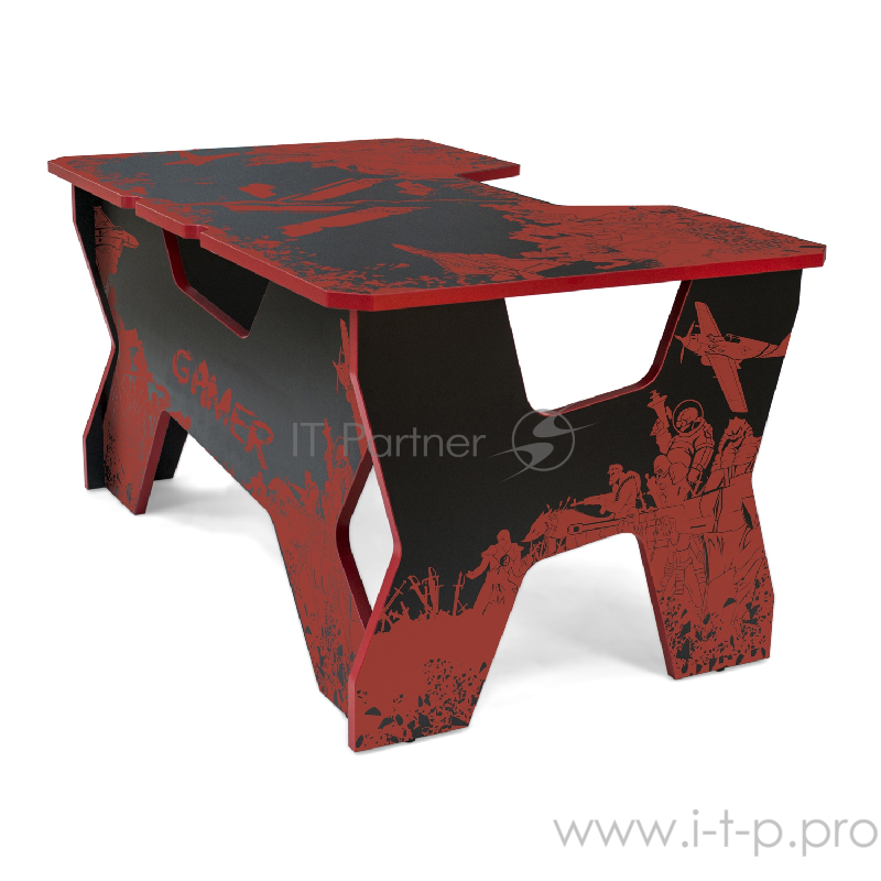 Generic Comfort Gamer2/VS/NR Игровой стол чёрно-красный (ЛДСП Е1,150 x 90 x 75)