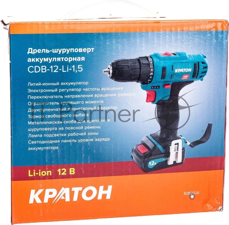 Дрель-шуруповерт аккумуляторная Кратон CDB-12-Li-1,5