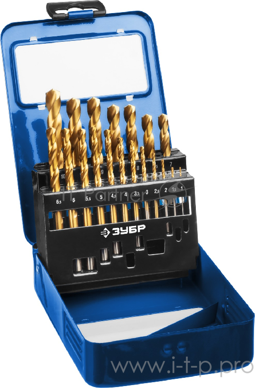 Набор сверл по металлу Зубр Профессионал 29626-H19 19шт d=1-10мм Р6М5К5