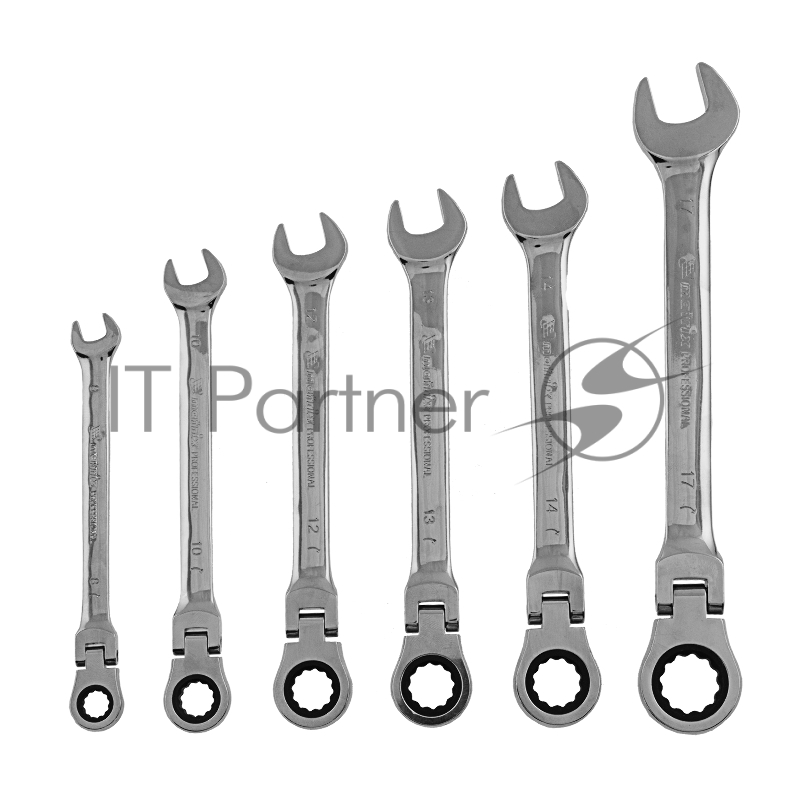 MATRIX Набор ключей комбинированных, трещоточных шарнирных 6шт 14897