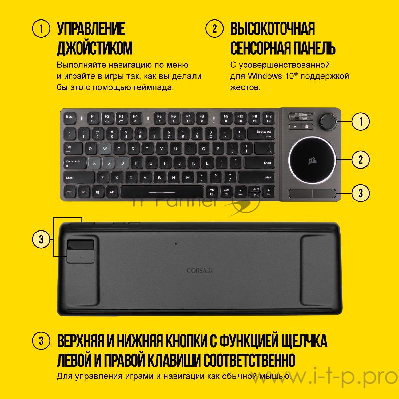 Игровая клавиатура Corsair Gaming™ K83 Wireless Entertainment Keyboard, Backlit White LED (Russian) Игровая клавиатура Corsair Gaming™ K83 Wireless Entertainment Keyboard, Backlit White LED (Russian)