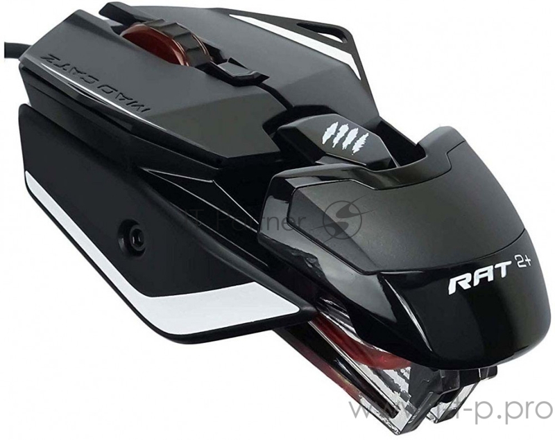 Mad Catz R.A.T. 2+ Игровая мышь чёрная (PMW3325, USB, 3 кнопки, 5000 dpi, красная подсветка)