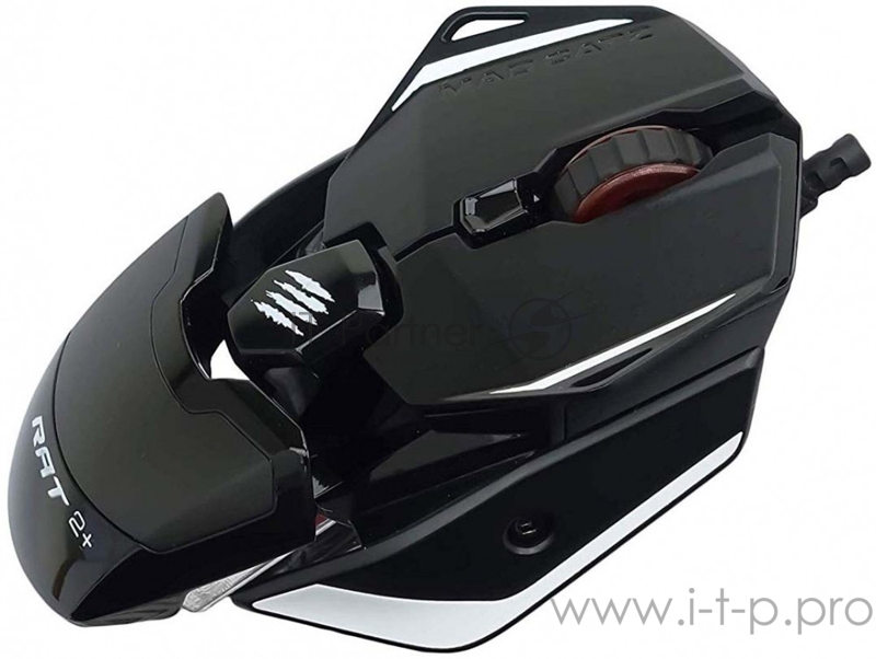 Mad Catz R.A.T. 2+ Игровая мышь чёрная (PMW3325, USB, 3 кнопки, 5000 dpi, красная подсветка)