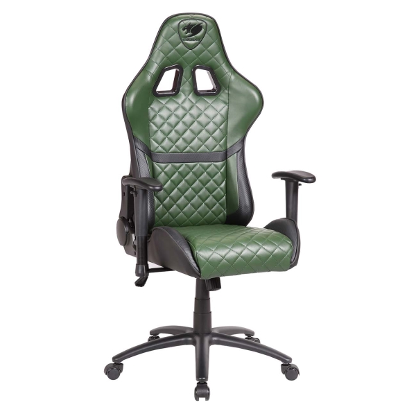 Кресло геймерское Cougar Armor One X green (экокожа, регулируемый угол наклона, механизм качания)