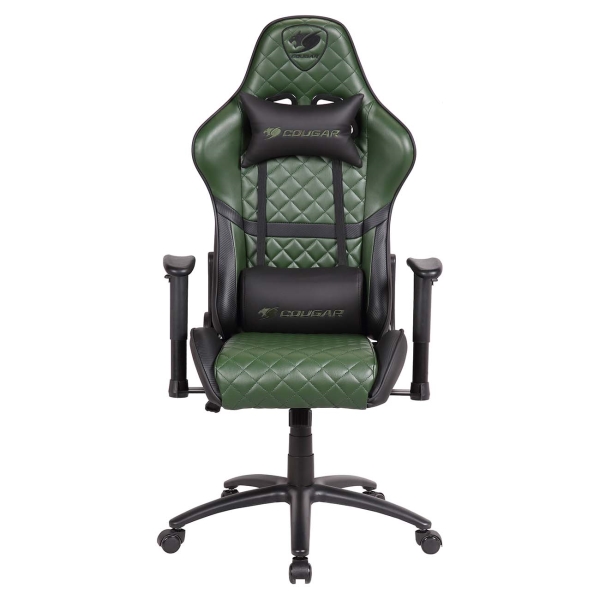 Кресло геймерское Cougar Armor One X green (экокожа, регулируемый угол наклона, механизм качания)
