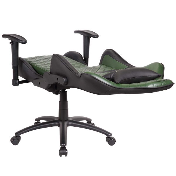 Кресло геймерское Cougar Armor One X green (экокожа, регулируемый угол наклона, механизм качания)