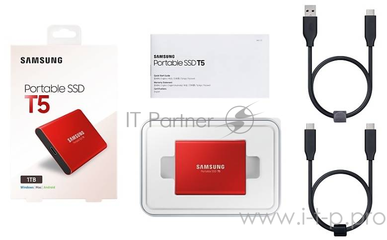 Твердотельный накопитель Samsung SSD 1TB T5 USB 3.1 Gen2, 540MB/s
