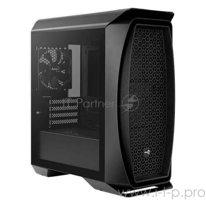 Корпус Aerocool Aero One Mini-G-BK-v1 (2xUSB, 2xAudio, 0.5 мм, 120 мм FAN, прозрачная стенка-закаленное стекло, mATX, бе