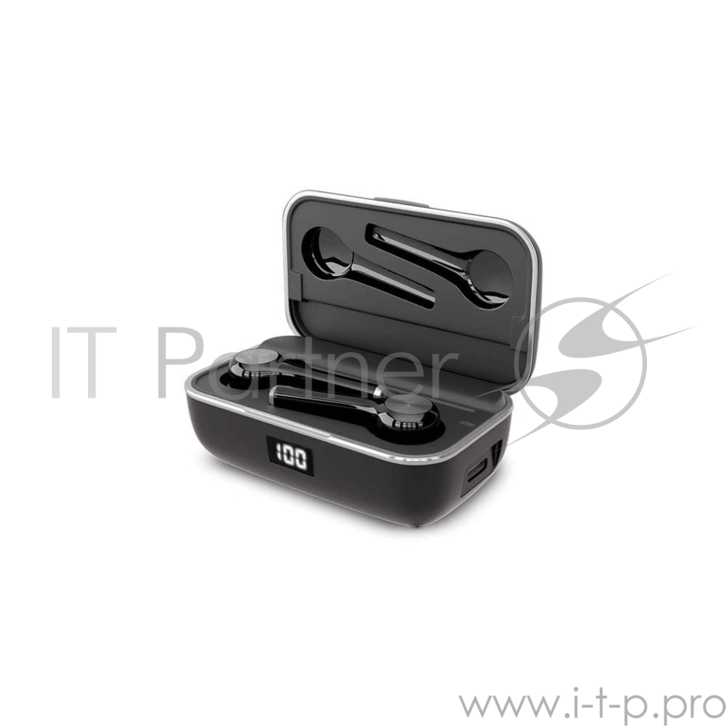 Наушники HIPER Беспроводные наушники HIPER TWS BORA HDX Bluetooth 5.0 гарнитура Li-Pol 2x50mAh+800mAh, LCD, металл, серый