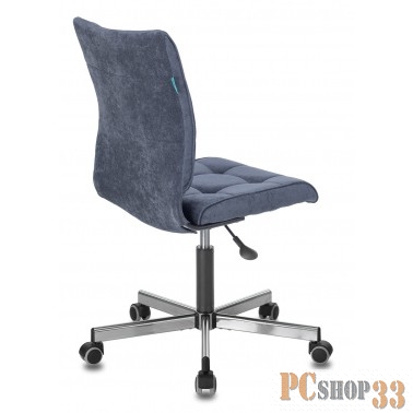 Кресло Бюрократ CH-330M/LT-27 без подлокотников темно-синий крестовина металл