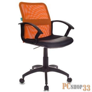 Кресло Бюрократ CH-590/OR/BLACK спинка сетка оранжевый сиденье черный искусственная кожа