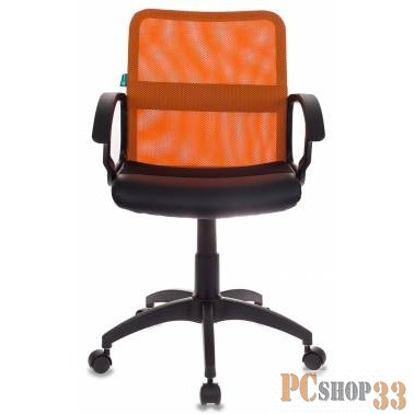 Кресло Бюрократ CH-590/OR/BLACK спинка сетка оранжевый сиденье черный искусственная кожа